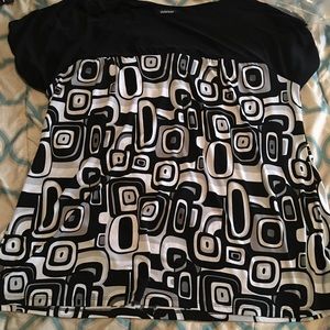 Black and white dress top.